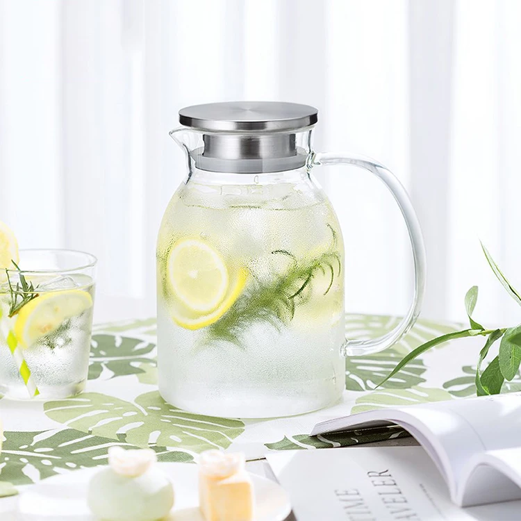 Glass Water Pitcher With Tight Stainless Steel Lid,68 Ounces,Heat Resistant  Borosilicate Glass Carafe - Buy 68oz Glass Pitcher,Glass Pitcher,Glass Water  Filter Pitcher Product on Alibaba.com