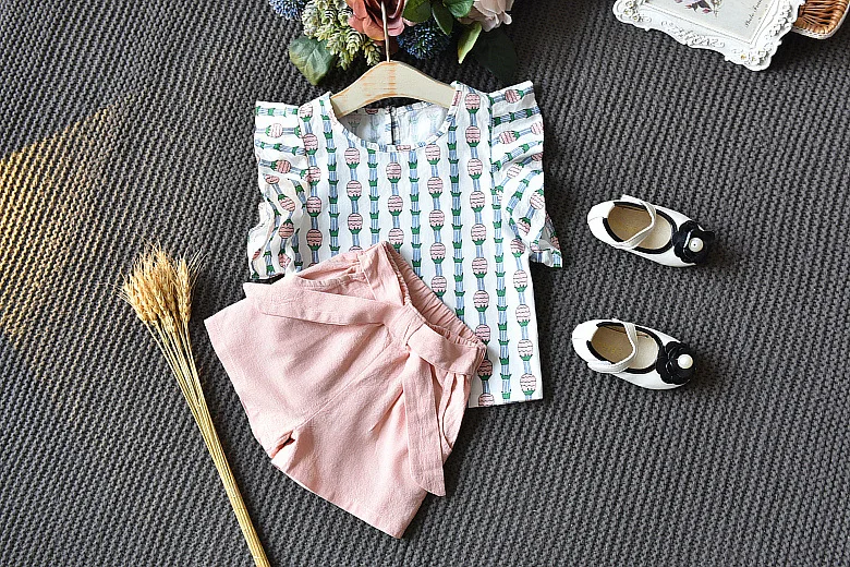 Turkey Wholesale China Children Clothes Fly Sleeve Ananas Printed Girls