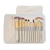 Best Synthetic Makeup Brush White Wood Handle Cosmetic Face Make up Brush 12 Pcs