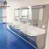 Wave design corians solid surface medical sink wall mounted hand wash sink