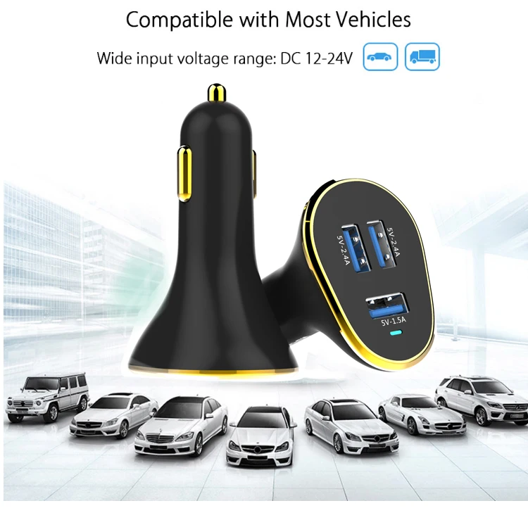 Top Quality Portable Car Charger 5v6.3a 3 Ports Usb Car Charger Buy