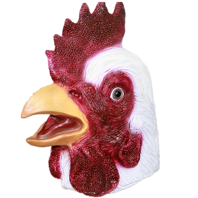 Realistic Animal Costume Latex Cock Full Head Mask For Halloween Party ...