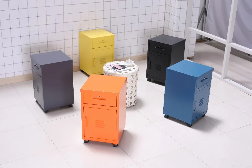 Manufacturer wholesale home furniture nightstand metal steel cabinet bedside table