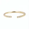 Minimalist jewelry 18k gold filled dainty diamond cuff women ring adjustable