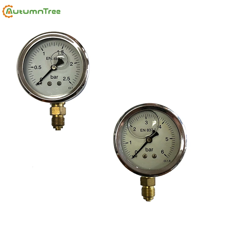 63mm Lpg Gas Cylinder Liquid Filled Vacuum Pressure Gauge Manometers