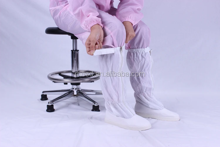Factory Cleanroom Class 100-1000 PVC Sole Canvas Antistatic Short Boots ...