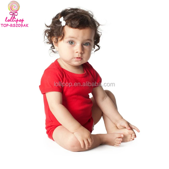 red baby girl romper