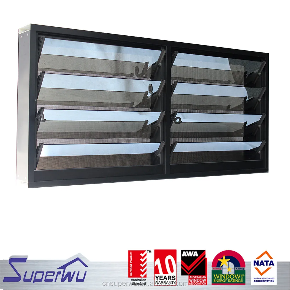 AAMA AS2047 NFRC Glass shutter with burglar bars AS 2208 glass with flyscreen