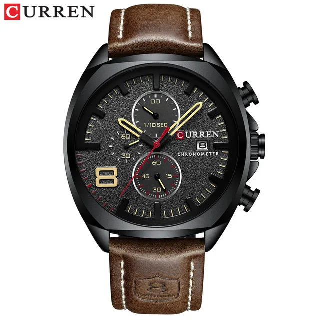 
New CURREN Men Watch 8324 Top Brand Luxury Military Sport Watches Men Wrist High Quality Leather Wristwatch Relogio Masculino 