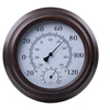 8" Bimetal Copper Calibrate Terracotta Look-like Indoor Wall Clock High Temteperature Thermometer with Hygrometer
