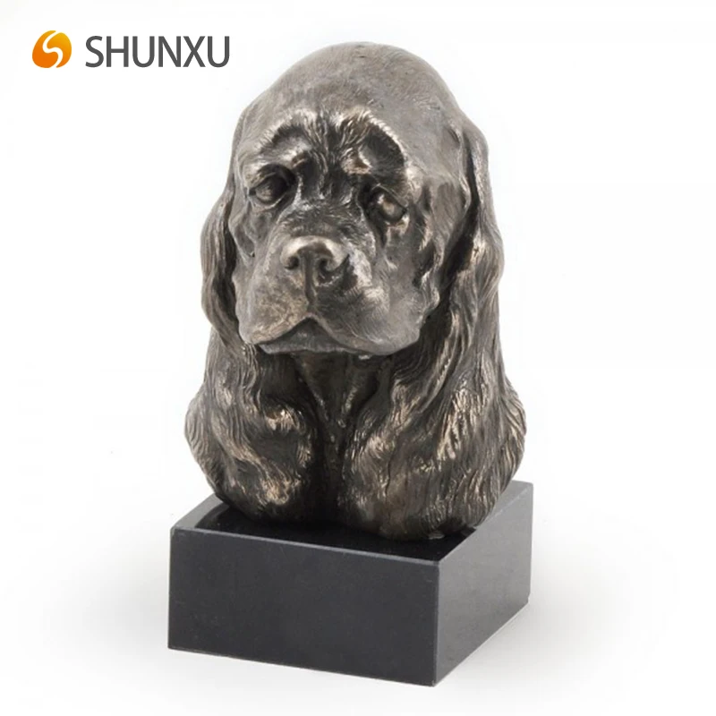 Le chien du Saint-Bernard bronze sculpture statuette sur le marbre Statue Decor 