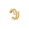 18K gold beautiful designed zirconia 925 clip on ear cuff earrings