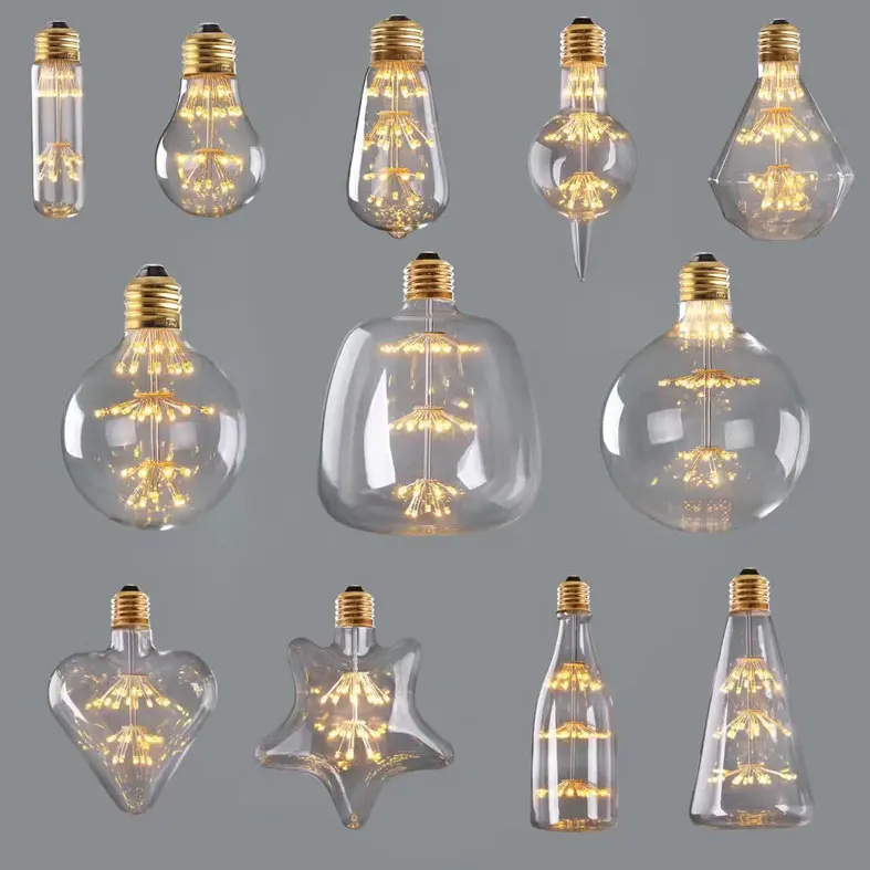E26 E27 E14 Glass Lampshade, Large Round Edison Antique Light Bulbs
