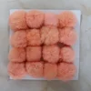 2.4 inches Well Sewn Stuffed Real Rabbit Fur Balls with cotton strings for DIY craft works