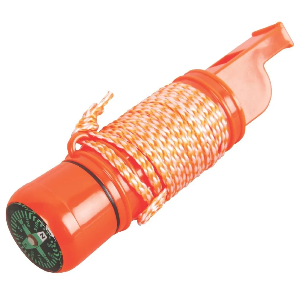Orange Emergency Kit Whistle,Plastic Survival Whistle Compass H51 Sports Whistle With Rope