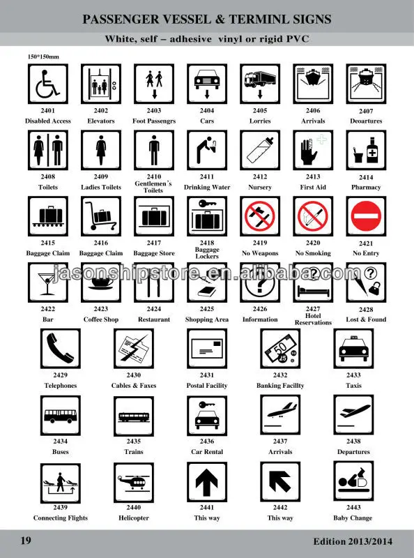 Passenger Vessel And Terminal Sign Imo Symbols - Buy Imo Symbol ...