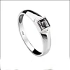 Square Black Austrian Crystal Ring Design Fashion 925 Sterling Silver Ring