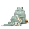 6 pcs set bags female school shoulder backpack canvas cute girls wholesale backpack