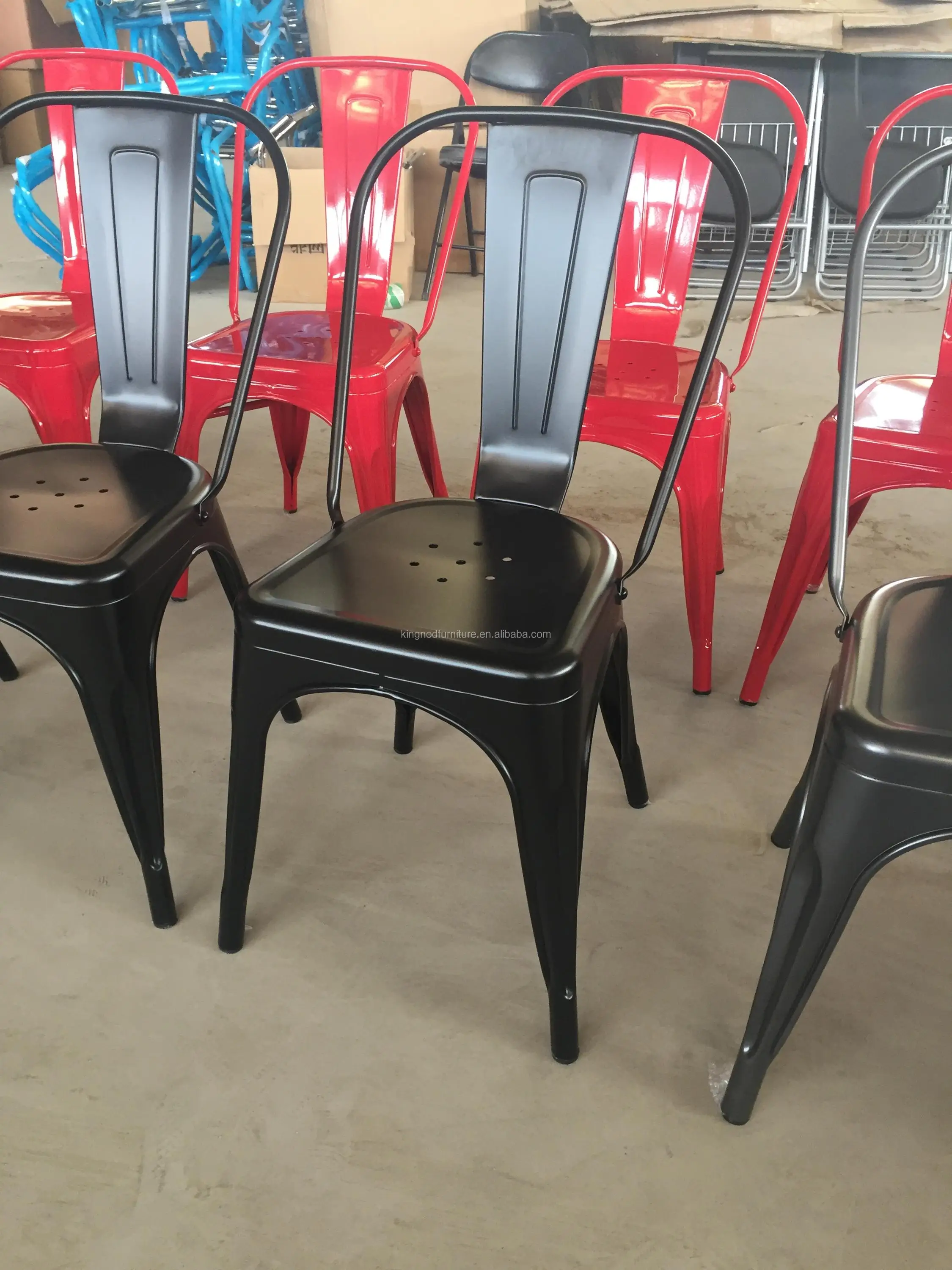 Leisure Cafe Chair Powder Coating Restaurant Stackable Metal Dining