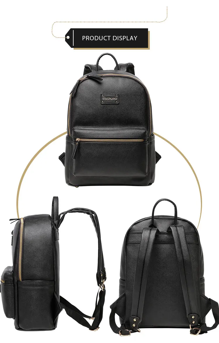 black leather backpack changing bag