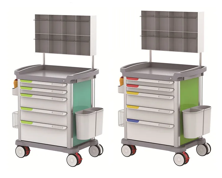 ABS medical equipment mobile medical anesthesia crash trolley cart