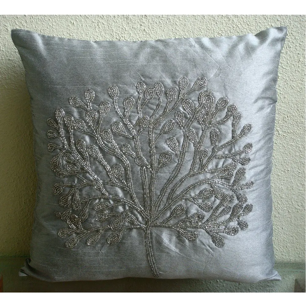 silver couch pillows