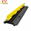 Flexible floor 2 channel indoor or outdoor rubber cable protector with PVC cover
