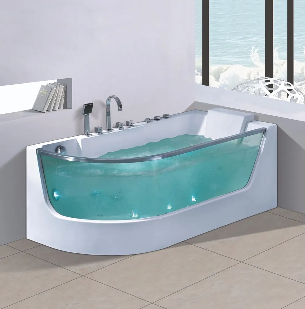 joyee 中国工厂透明性感玻璃水疗按摩浴缸淋浴组合浴缸价格在巴基斯坦