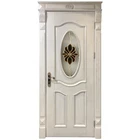 Prettywood Arabic Modern Design Oval Glass Interior Oak Solid Wood Bathroom Door