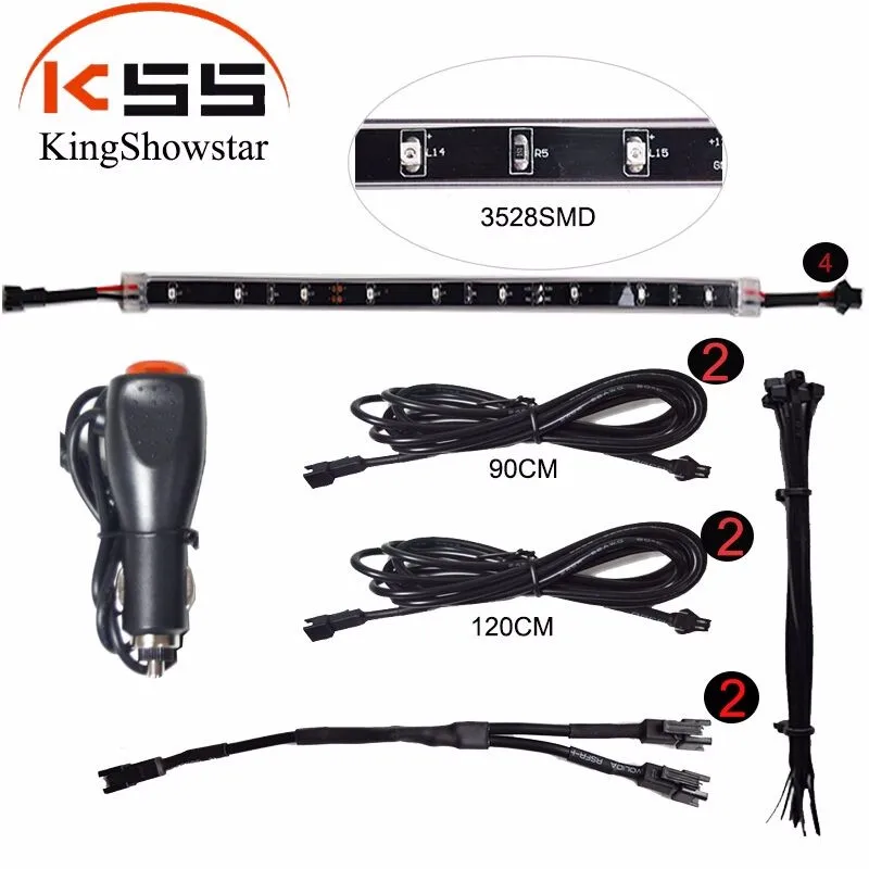 PURPLE Low Profile 36 LED 4PC Accent Light Kit for Car Interior Truck Bed Trunk