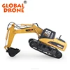 HUINA 1550 1 / 12 2.4GHz 15 Channel Electric RC Toy Excavator With An Alloy Digging Bucket & Lights, 680-Degree Rotation