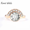 Sector Luxurious 9 Diamond Rings Engagement Gold Wedding Ring