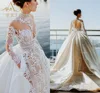ASWY25 robe de mariage Vintage High Collar Luxury Lace Long Sleeves Ball Gown Wedding Dress Bridal Gown