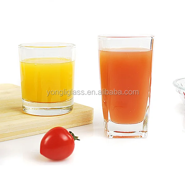 Wholesale high grade lead free clear straight restaurant small glass tea cups/ large straight square glass juice cup