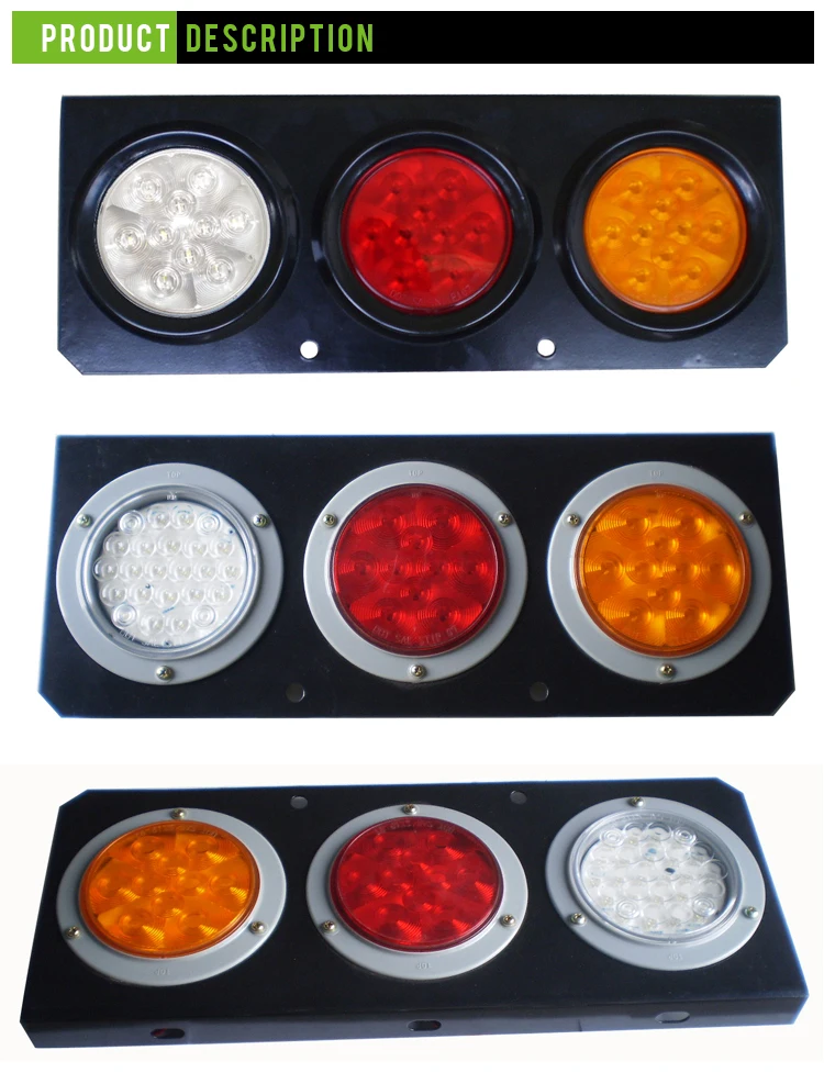 12v 4 Inch Round 30 Piranha Led Stop Turn Tail Combination Lights With ...