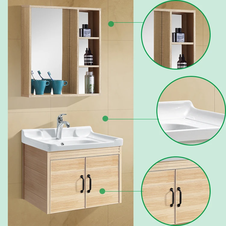 Hotel Bathroom Thick Washbasin Sink And Cabinet Combo Vanites