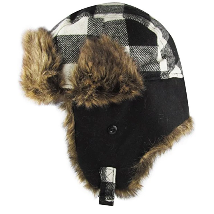 Faux Fur Wolf Head Hat Man Trapper Hat Fur Bucket Hat - Buy Faux Fur ...