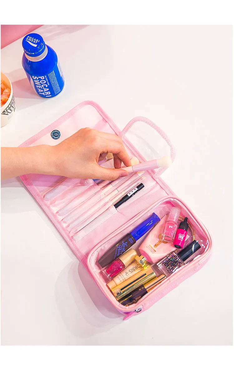 Ladies Folding Pvc Makeup Case Kit Cosmetics Travel Wash Bag Buy Make