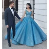 New Ball Gown Wedding Party Gown Luxury Lace Long Evening Prom Dress