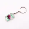 personalised hawaiian flower resin inlay rings clear lace & flower key chain rings for crafts