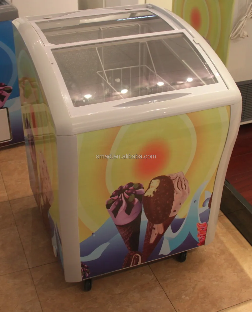138l Branco Vidro Pequeno Refrigerador Congelamento De Sorvete - Buy ...