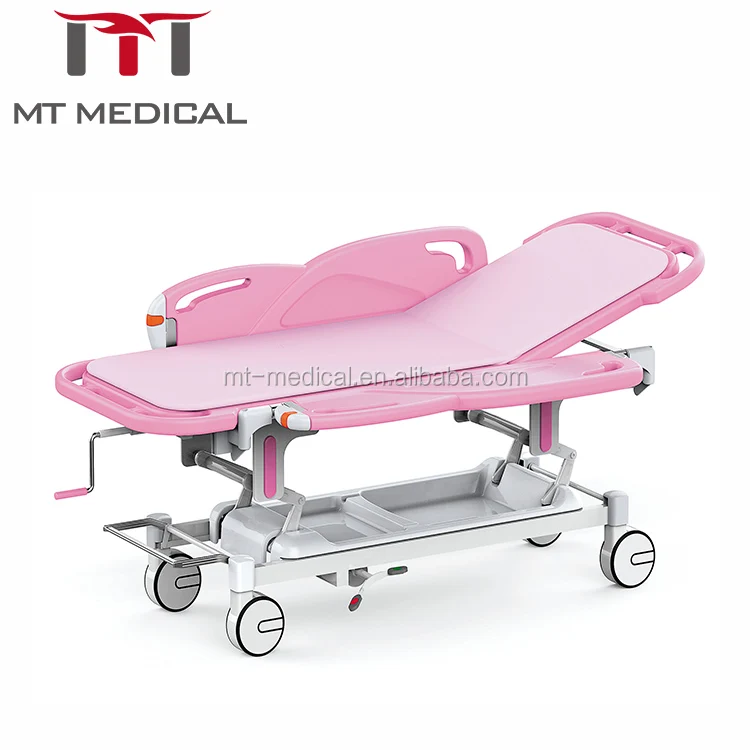 Hospital Manual Crank Patient Transport Emergency Stretcher Trolley