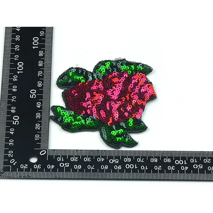 Purple sequins patch iron-on, embroidery spangle iron on patch for garments