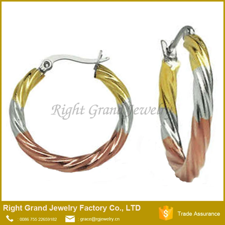 Women Larger Gram Steampunk Hoop Earring Twisted Frosted 24 Women Larger Gram Steampunk Hoop Earring Twisted Frosted 24 Carat Color Gold Jhumka Earrings Design