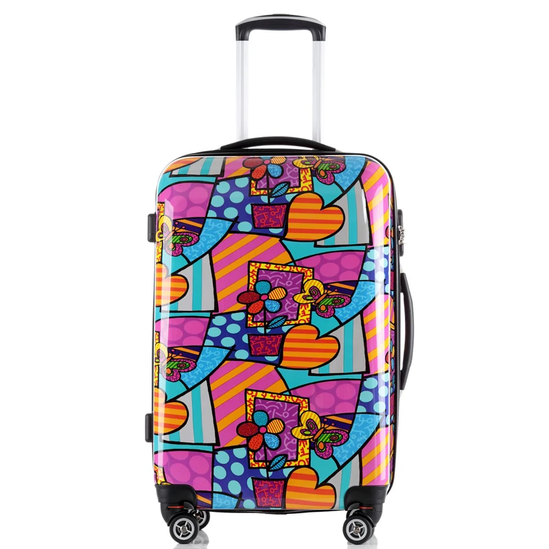Alibaba China Manufacturer Abs Printed Hard Shell Cabin Luggage With ...