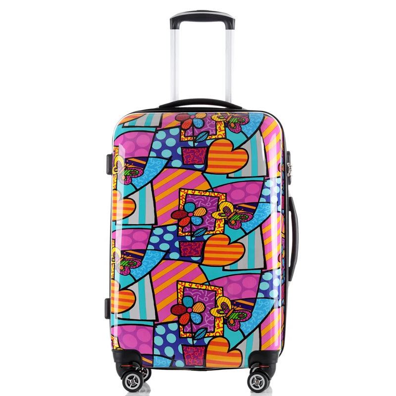 Alibaba China Manufacturer Abs Printed Hard Shell Cabin Luggage With