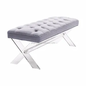 Fabric Ottoman Acrylic Leg Bench Fabric Ottoman Acrylic Leg Bench Supplieranufacturers At Alibaba