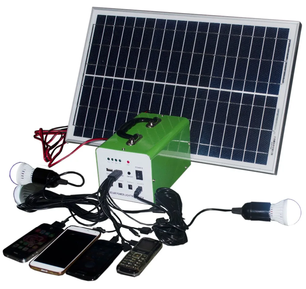 2016 caliente! eco saidc 10 w sistema solar portátil con kit de