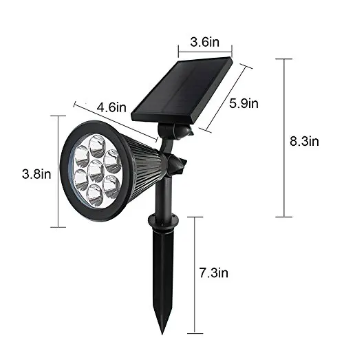 Hot Selling Decoration Solar Garden Light Outdoor Lighting 7 LED Colorful Spot Light For Path Tree