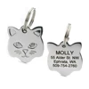 925 Sterling Silver Cat ID Mouse Shapes Engraved Personalized Text Necklace